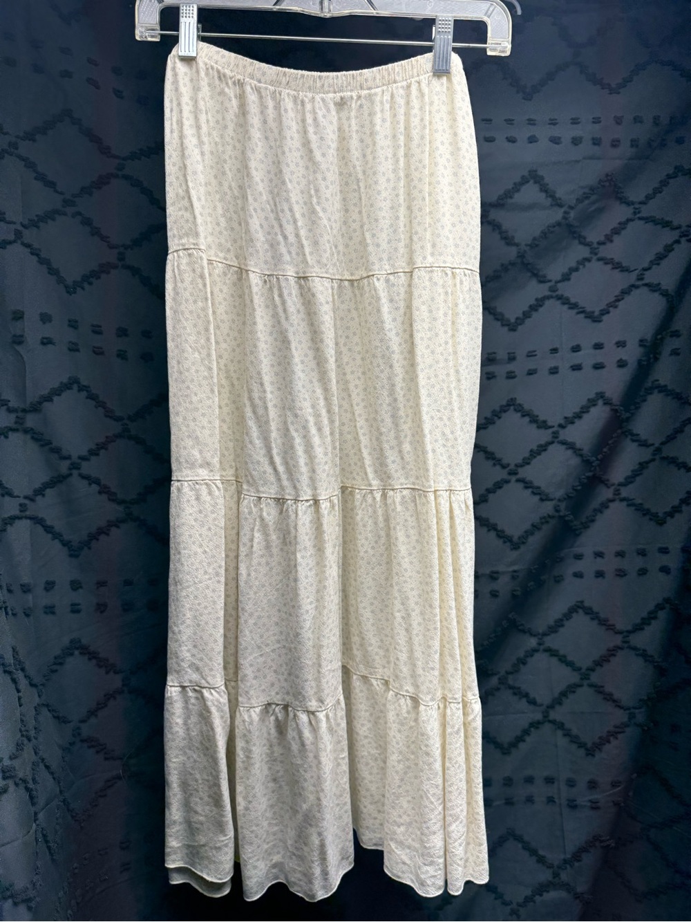 Brandy Melville Floral Tiered Cream Maxi Skirt